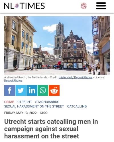 F.....e - Clown World: W holenderskim mieście Utrecht mężczyźni będą zaczepiani na ul...