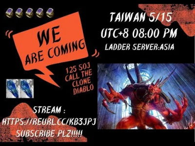 F.....n - Za 15 minut (14:00) ma być Diablo Clone na Azji. Tajwańczyk ma streama i so...