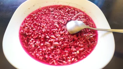 Zgrywajac_twardziela - Barszcz czerwony Amino z makaronem.

#jedzzwykopem #foodporn...