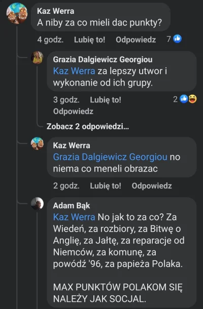 zbigniew23 - Dzis ładny płacz na social media, za brak punktów na Eurowizji xDDD, a o...