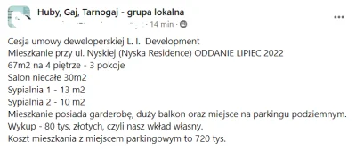 lasca85 - Pojawiają się oferty cesji umów deweloperskich na grupach osiedlowych / dzi...