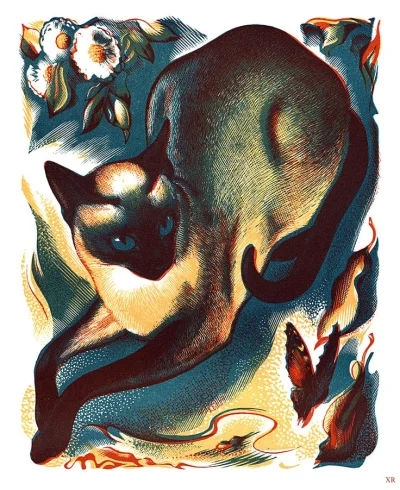 Borealny - Kot syjamski i motyle, 1939
Agnes Miller Parker
#ilustracja #sztuka #vinta...
