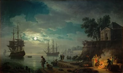 Lifelike - Port morski w świetle księżyca; Claude-Joseph Vernet
olej na płótnie, 177...