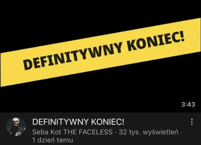 Bartekgkw - CZY TO MÓJ KONIEC?
KONIEC LEGENDY FACELESSA
USUWAM KANAŁ????
CO DALEJ???
...