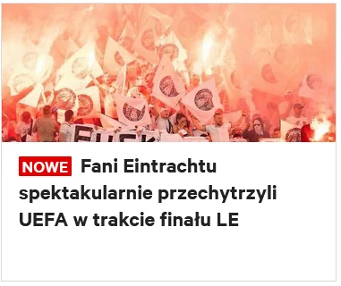 jedrzejk - Ech, szkoda, że w Polsce tylko bandyterka i chuligaństwo wali w biedną uef...