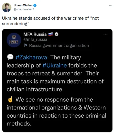 olrajt - > Logiczne. Napadli na Ukrainę i zła Ukraina, zamiast się poddać, to walczy ...