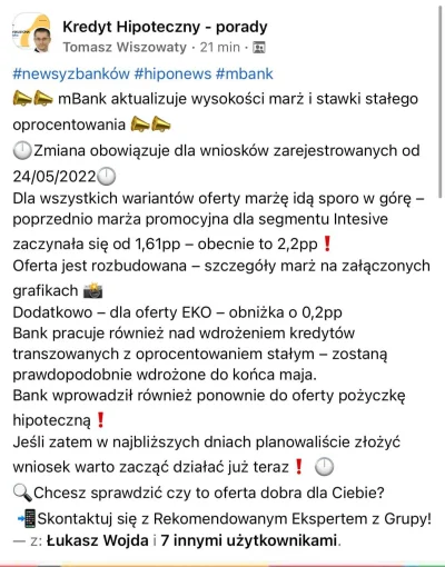 aanka0308 - Widać banki się tym nie przejmują. Mbank podnosi właśnie marze na kredyta...