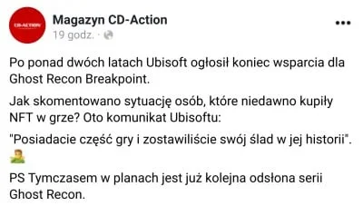 dzek - @BayzedMan: @WhiskeyIHaze: jak to nft jest bezwartościowe po wyłączeniu serwer...