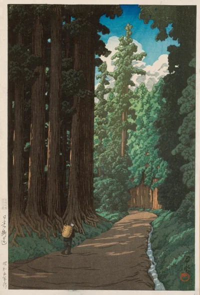 Lifelike - Droga do Nikkō; Kawase Hasui
drzeworyt, 1930 r., 38,4 × 26,5 cm
#artevar...