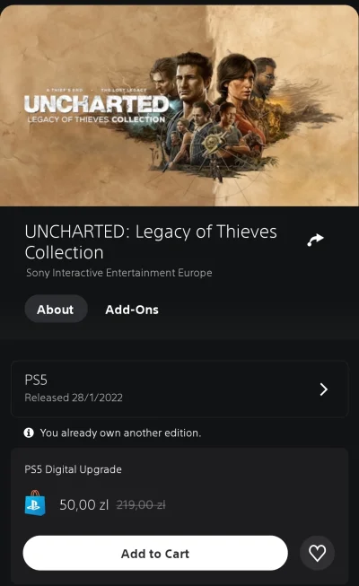 Mirkoncjusz - Mam Uncharted 4 oraz The Lost Legacy. Mam opcję upgrade'u tych gier do ...