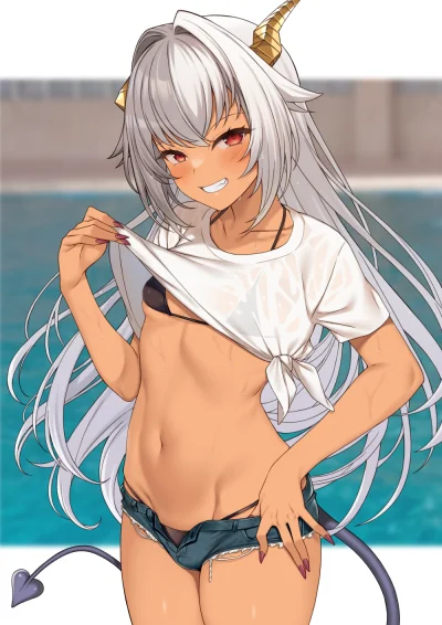 mesugaki - #anime #randomanimeshit #enjokouhai #ursula #demongirl #swimsuit