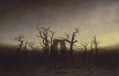 Pan_Buk - Caspar David Friedrich malował takie klimaty. Oto "Opactwo w Dąbrowie":