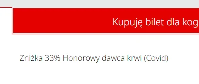 DerMirker - Rozumiem, że respektowana jest zniżka dla krwiodawcy w #polregio. Ale dla...