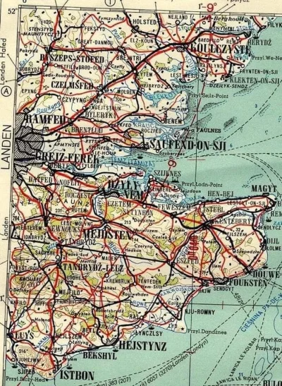 vegetka - Mapa południowo-wschodniej Anglii z II WŚ przygotowana dla Polaków z nazwam...