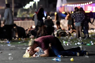 myrmekochoria - Scena ze strzelaniny w Las Vegas, 2017 rok. Zginęło 61 ludzi i 867 zo...