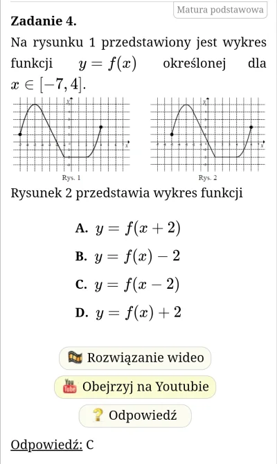 massejferguson - #matematyka
Czemu odpowiedź C przecież jak damy pod x 4 to będzie 2...