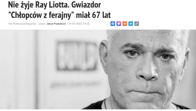 Vegasik69 - Pewnie już wiele osób wie,ale to była smutna wiadomość.Cóż.
#rayliotta #...