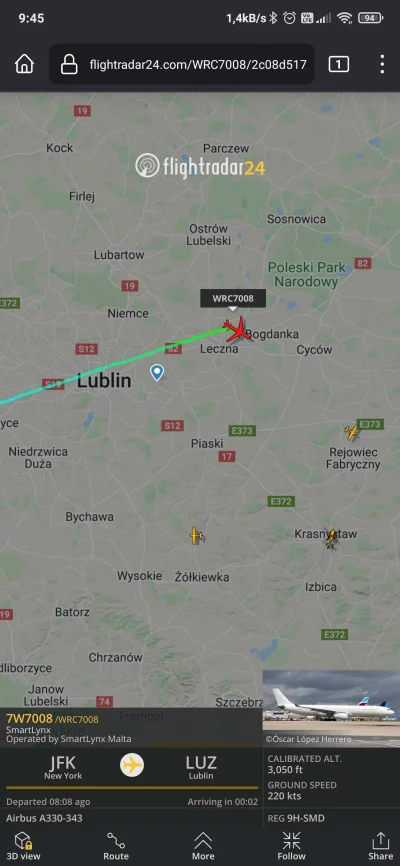 TheSznikers - Chyba rzadki lot w #lublin na #flightradar24 ciekawe kto to? Top 1 obse...