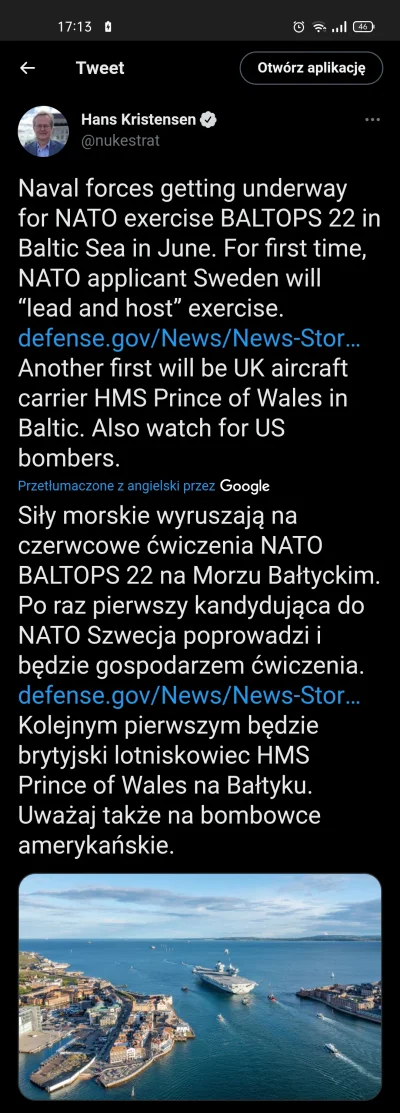 zafrasowany - Niebawem odbędą się ćwiczenia NATO na Morzu Bałtyckim BALTOPS 22. Dowod...