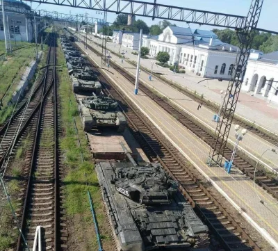 Noiceno - W Melitopolu kolejne dwa echelony tym razem z t-72B, sporo sprzętu w ostatn...