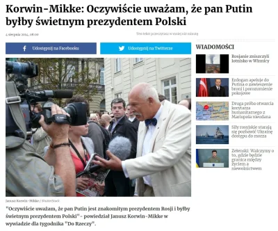 F.....d - @jankes83: Jest tylko jeden JE Putin a Janusz Korwin Mikke jest jego prorok...