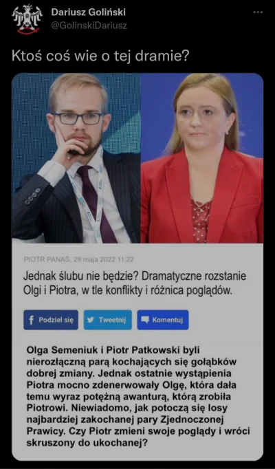 CipakKrulRzycia - #bekazpisu #zwiazki ##!$%@? 
#patkowski #pytanie #polityka