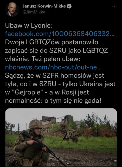 CipakKrulRzycia - #lgbt #wojna #ukraina #rosja #bekazkonfederacji 
#korwin On napraw...