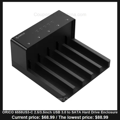 n____S - ORICO 6558US3-C 2.5/3.5inch USB 3.0 to SATA Hard Drive Enclosure
Cena: $68....