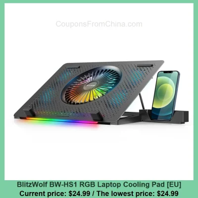 n____S - BlitzWolf BW-HS1 RGB Laptop Cooling Pad [EU]
Cena: $24.99 (najniższa w hist...