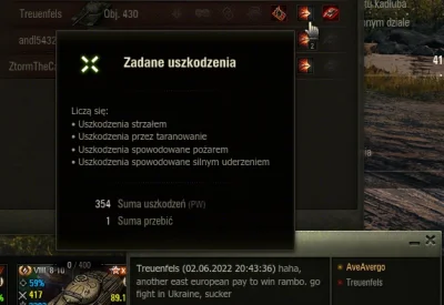 Hell666Ghost - Oj te 354 dmg musiało go bardzo mocno zaboleć xDD
#wot