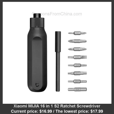 n____S - Xiaomi MIJIA 16 in 1 S2 Ratchet Screwdriver
Cena: $16.99 (najniższa w histo...