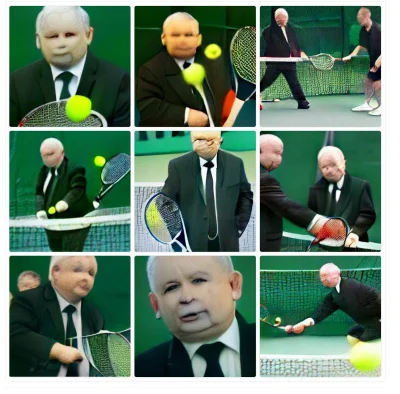 Cetkiewicz - Jarosław Kaczyćski gra w tenisa: