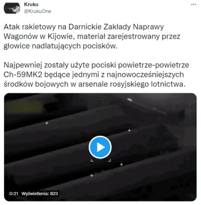 p.....m - > Atak rakietowy na Darnickie Zakłady Naprawy Wagonów w Kijowie, materiał z...