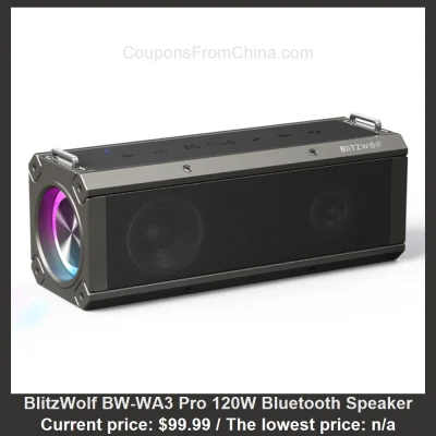 n____S - BlitzWolf BW-WA3 Pro 120W Bluetooth Speaker
Cena: $99.99
Koszt wysyłki: $0...