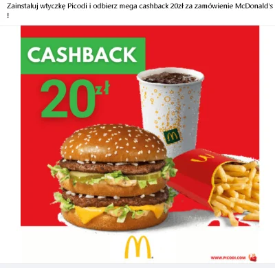 rales - Ktoś mi wyjaśni jak odebrać ten cashback?
#mcdonalds #mcdonald #picodi