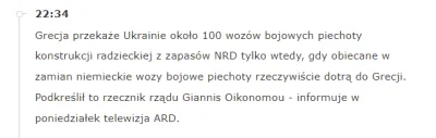 mariobit - Grecy mówią jasno: "Przekażemy nasze pojazdy na Ukrainę tylko, w momencie,...