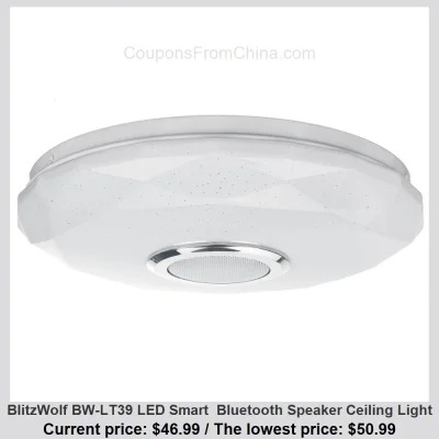 n____S - BlitzWolf BW-LT39 LED Smart Bluetooth Speaker Ceiling Light
Cena: $46.99 (n...