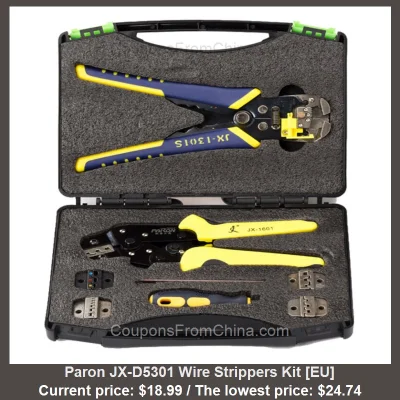 n____S - Paron JX-D5301 Wire Strippers Kit [EU]
Cena: $18.99 (najniższa w historii: ...
