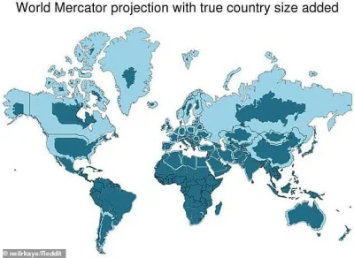 3.....1 - > Rosja zajmuje 1/3 planety

@TrudnyMinus: na mapach w siatce Merkatora t...