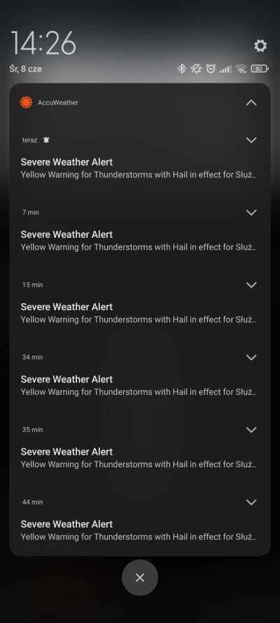 gobi12 - Czy ktoś jeszcze ma taki problem, że apka Accuweather #!$%@? mu alertami pog...