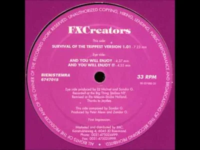 bscoop - FX Creators -- Survival Of The Trippest [NL, 1992]
#zlotaerarave < = Przekr...