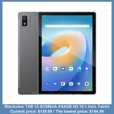 n____S - Blackview TAB 12 SC9863A 4/64GB 4G 10.1 Inch Tablet
Cena: $139.99 (najniższ...