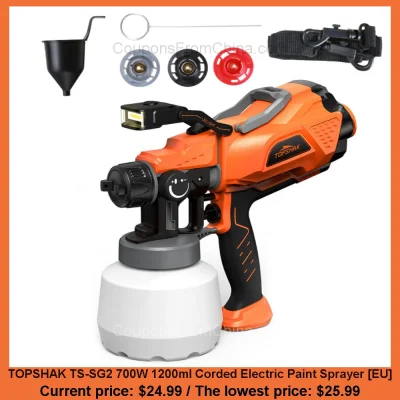 n____S - TOPSHAK TS-SG2 700W 1200ml Corded Electric Paint Sprayer [EU]
Cena: $24.99 ...