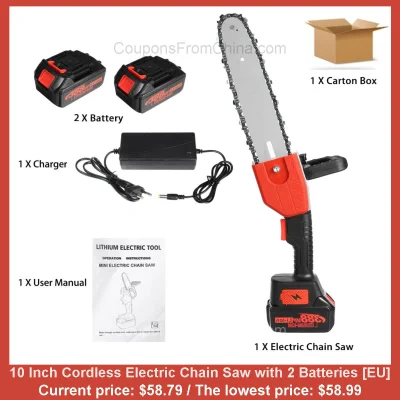 n____S - 10 Inch Cordless Electric Chain Saw with 2 Batteries [EU]
Cena: $58.79 (naj...