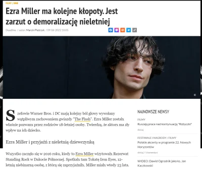 Bromatologia - Co ja czytamx...
https://www.filmweb.pl/news/Ezra+Miller+ma+kolejne+k...