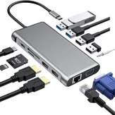 duxrm - Wysyłka z magazynu: CN
**Bakeey 12 In 1 Triple Display USB-C Hub Docking Sta...