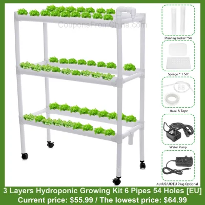 n____S - 3 Layers Hydroponic Growing Kit 6 Pipes 54 Holes [EU]
Cena: $55.99 (najniżs...