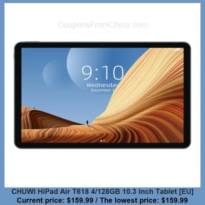 n____S - CHUWI HiPad Air T618 4/128GB 10.3 Inch Tablet [EU]
Cena: $159.99 (najniższa...