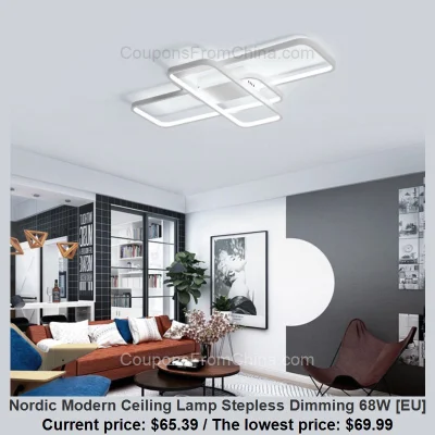 n____S - Nordic Modern Ceiling Lamp Stepless Dimming 68W [EU]
Cena: $65.39 (najniższ...