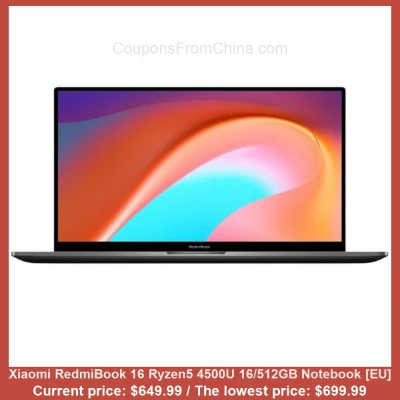 n____S - Xiaomi RedmiBook 16 Ryzen5 4500U 16/512GB Notebook [EU]
Cena: $649.99 (najn...